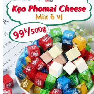  [SẴN] Kẹo phomai Kẹo Phô Mai Cheese CUBE mix 6 vị- gói 500G