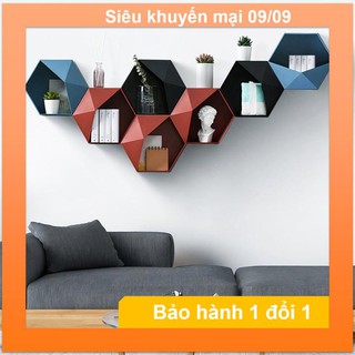 Kệ trang trí treo tường khối lục giác nghệ thuật phong cách hiện đại