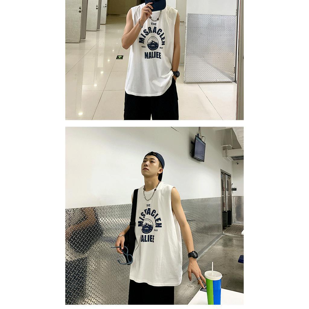 Áo Thun Thể Thao Sát Nách Dáng Rộng Phong Cách Hip-Hop Năng Động Cho Nam