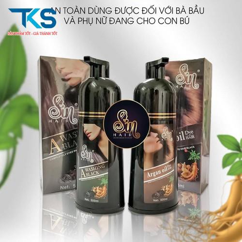 Dầu gội nhuộm đen phủ bạc Sin Hair chiết xuất thảo dược thiên nhiên số 1 Nhật Bản