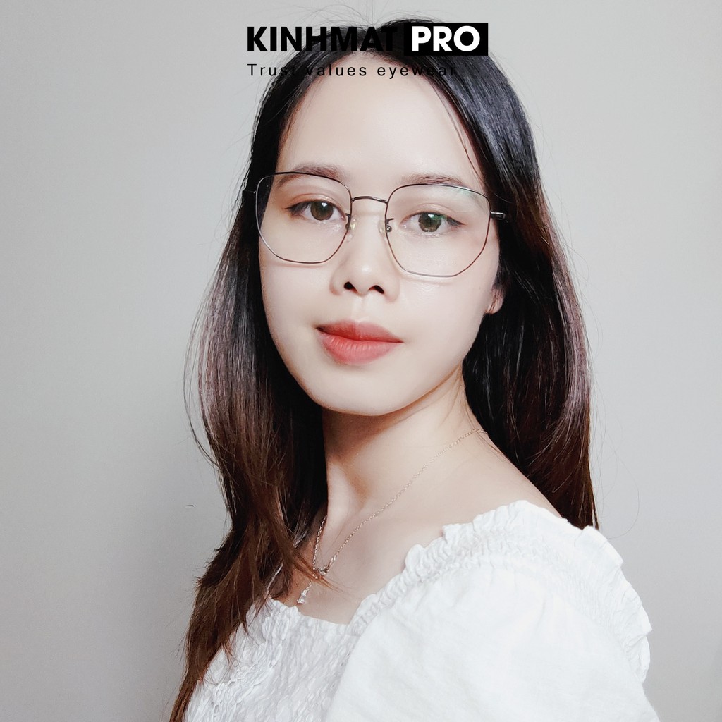 Gọng kính cận nam nữ dáng tròn viền mỏng hợp kim cao cấp -Kính mắt Pro