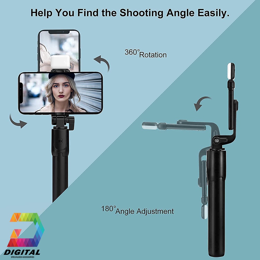 Gậy Tripod 3 Chân Selfie Stick R1S Tích Hợp Đèn Trợ Sáng Chụp Ảnh