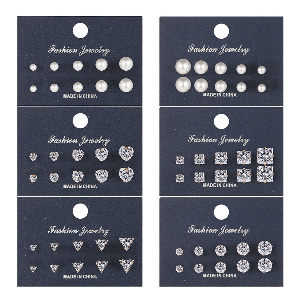 Set 15 cặp khuyên tai AY nữ thời trang đơn giản