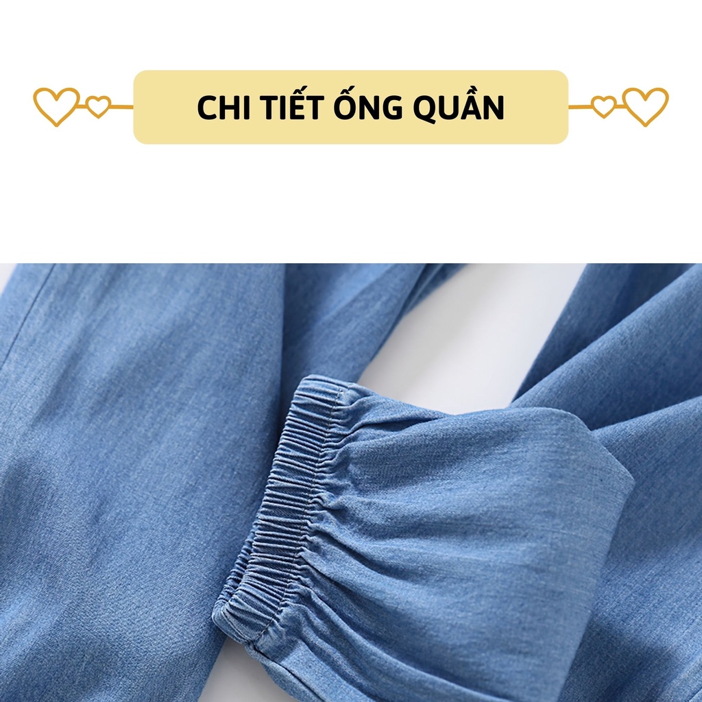 Quần dài bò giấy bé trai bé gái 27Kids quần jean mềm nam nữ vải Tencel cho trẻ từ 4-14 tuổi ULJE2