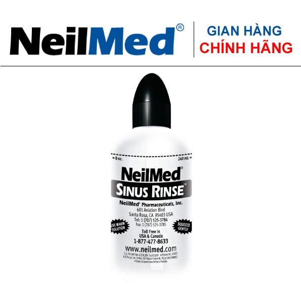 Bộ Dụng Cụ (Bình) Rửa Mũi Xoang Người Lớn NeilMed Sinus Rinse Adult Kit (1 bình + 10 gói hỗn hợp muối rửa)