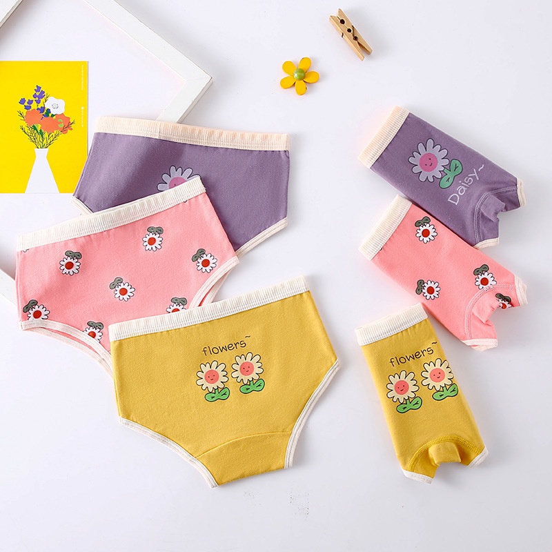 Bộ 3 Quần Lót boxer In Họa Tiết Gấu Hoạt Hình Đáng Yêu Dành Cho Bé Gái