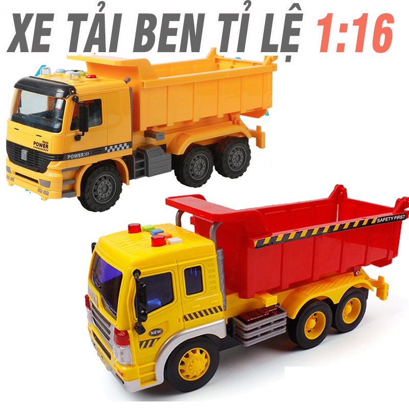 Xe ô tô tải chở hàng đồ chơi trẻ em mô hình tỉ lệ 1:16