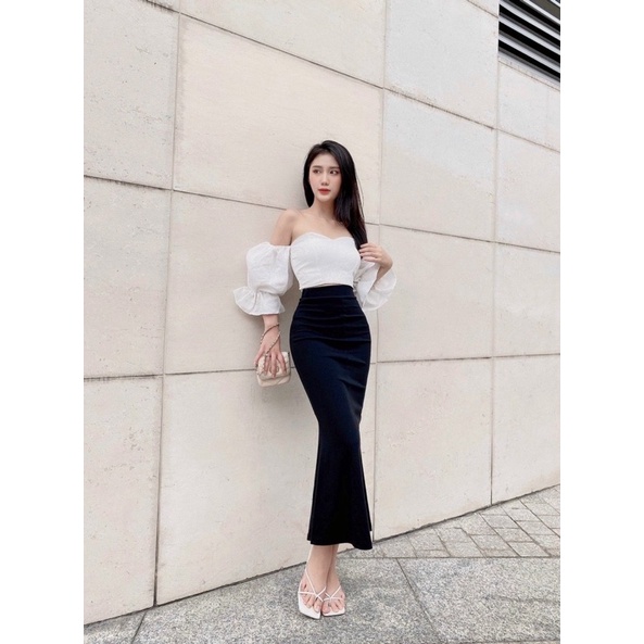 Chân váy đuôi cá dáng dài - phong cách ulzzang Hàn Quốc(Ảnh thật và vieo shop tự chụp) | BigBuy360 - bigbuy360.vn
