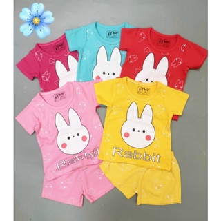 Bộ Bé Gái Cộc Tay Cotton 4 Chiều Viền Bèo Xinh Xinh