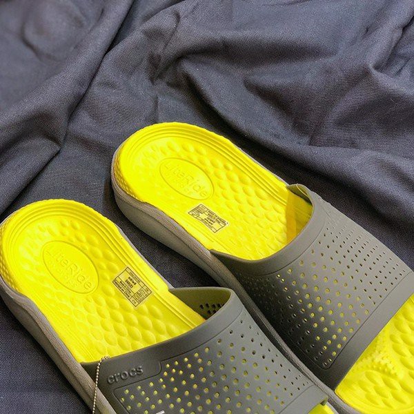 Dép lê cross literide slide nam cross nữ Hottrend LTRLE05 xám chuối