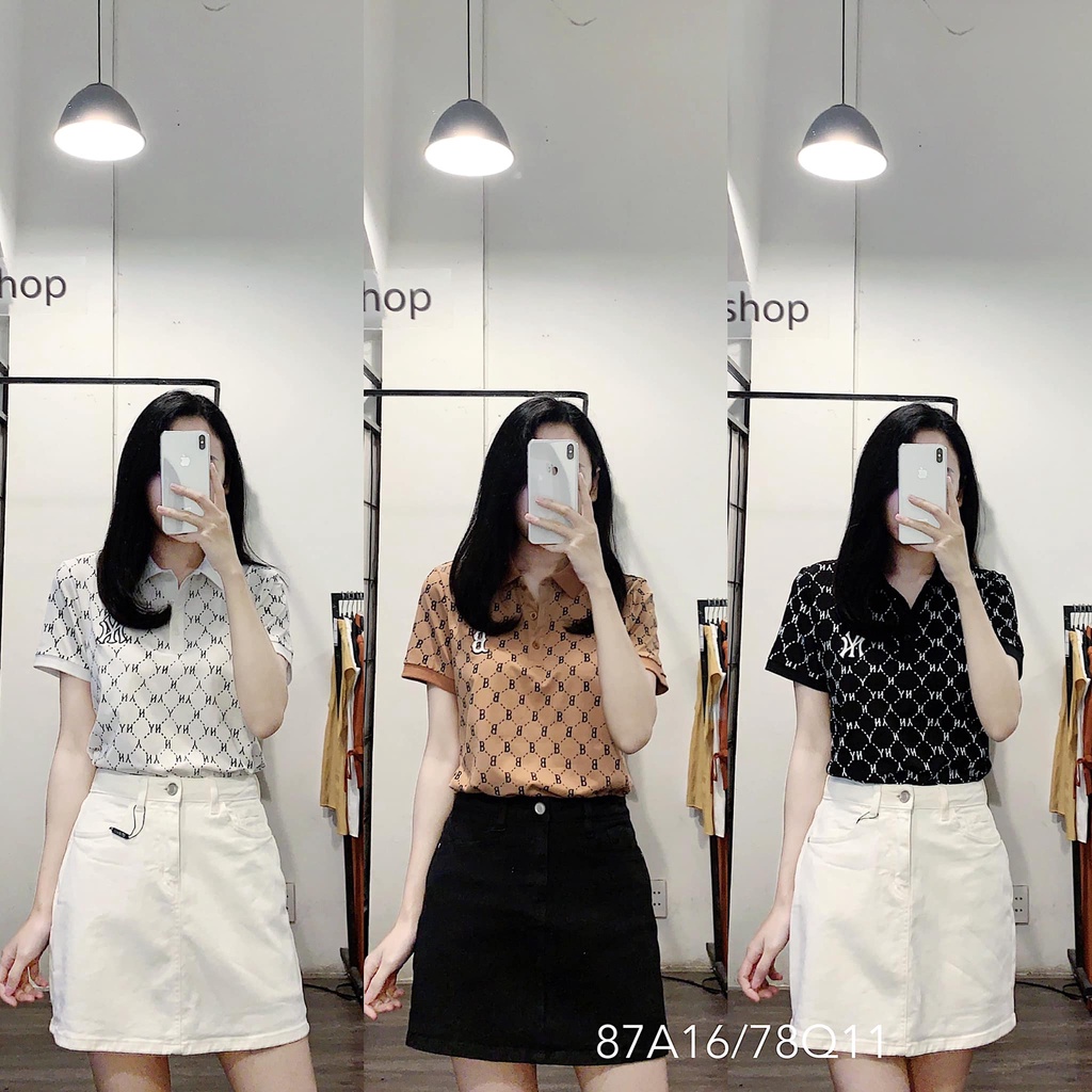 Áo polo dáng basic mới về 03 màu rất xinh đen-trắng-nâu, có sẵn size S-M-L 87A16