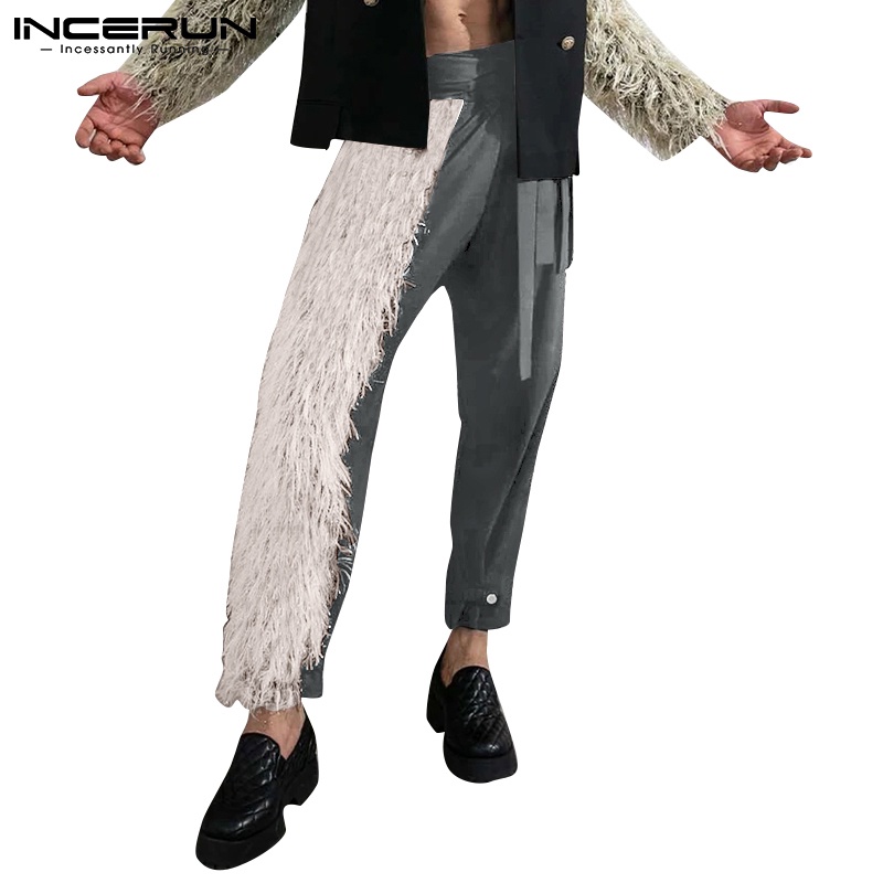 Quần dài nam INCERUN ống rộng cá tính thời trang