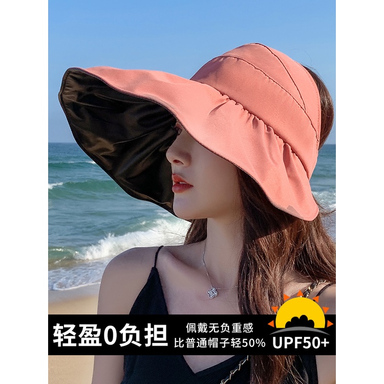 Nón tai bèo rộng vành hở chóp chống tia cực tím dạng gấp gọn thời trang xuân hè phong cách nhật bản cho nữ