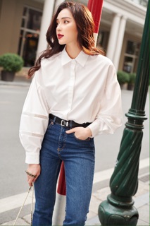  Sơ mi cotton lụa vai rơi - HBSM730