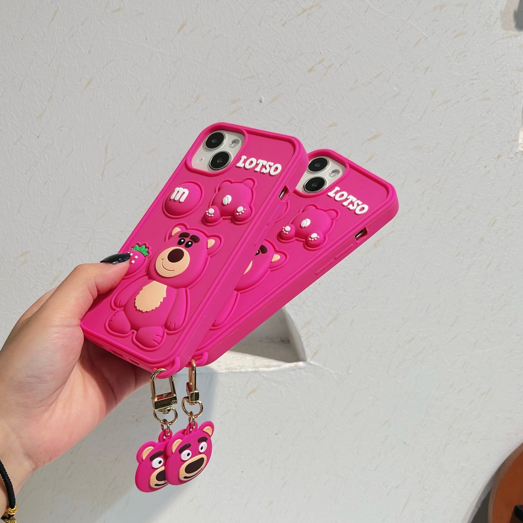 Ốp Điện Thoại Mềm Chống Rơi In Hình Gấu Dâu Hoạt Hình Cho iPhone 6 / 6S 7/8 7Plus / 8Plus / 6Plus 11/12 / XSMAX / XR