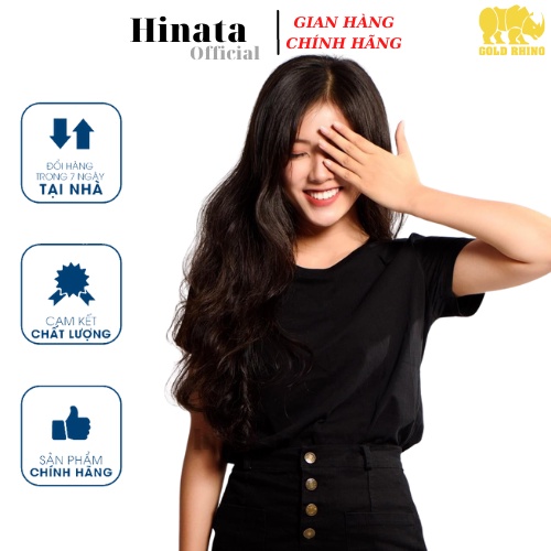 Áo Thun Nữ Trơn Cổ Tròn GOLD RHINO, Áo Phông Nữ Basic 100 Cotton Cao Cấp Hàng Hiệu Đẹp Thoáng Mát Tay Ngắn Màu Đen