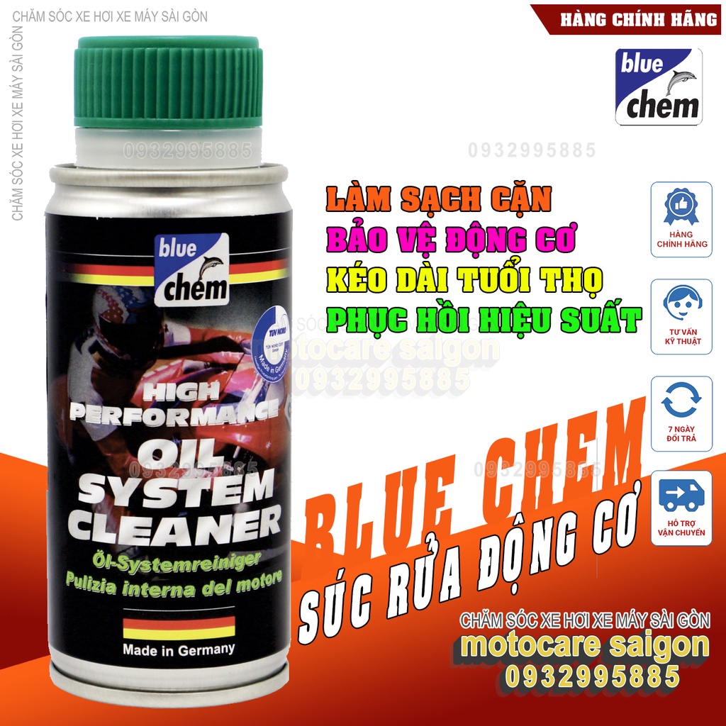 Bluechem Oil System Clearn (Súc rửa động cơ) / Dung tích 50ml (Bluechem nắp xanh) [CHĂM SÓC XE HƠI XE MÁY SÀI GÒN]