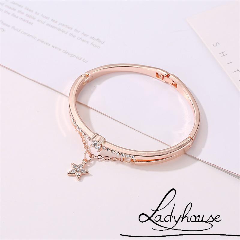 Vòng Tay Đính Đá Hình Ngôi Sao Năm Cánh Thời Trang Cho Nữ