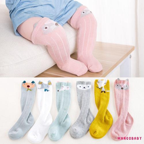 Đôi vớ cotton cổ cao họa tiết thú hoạt hình dễ thương cho bé gái
