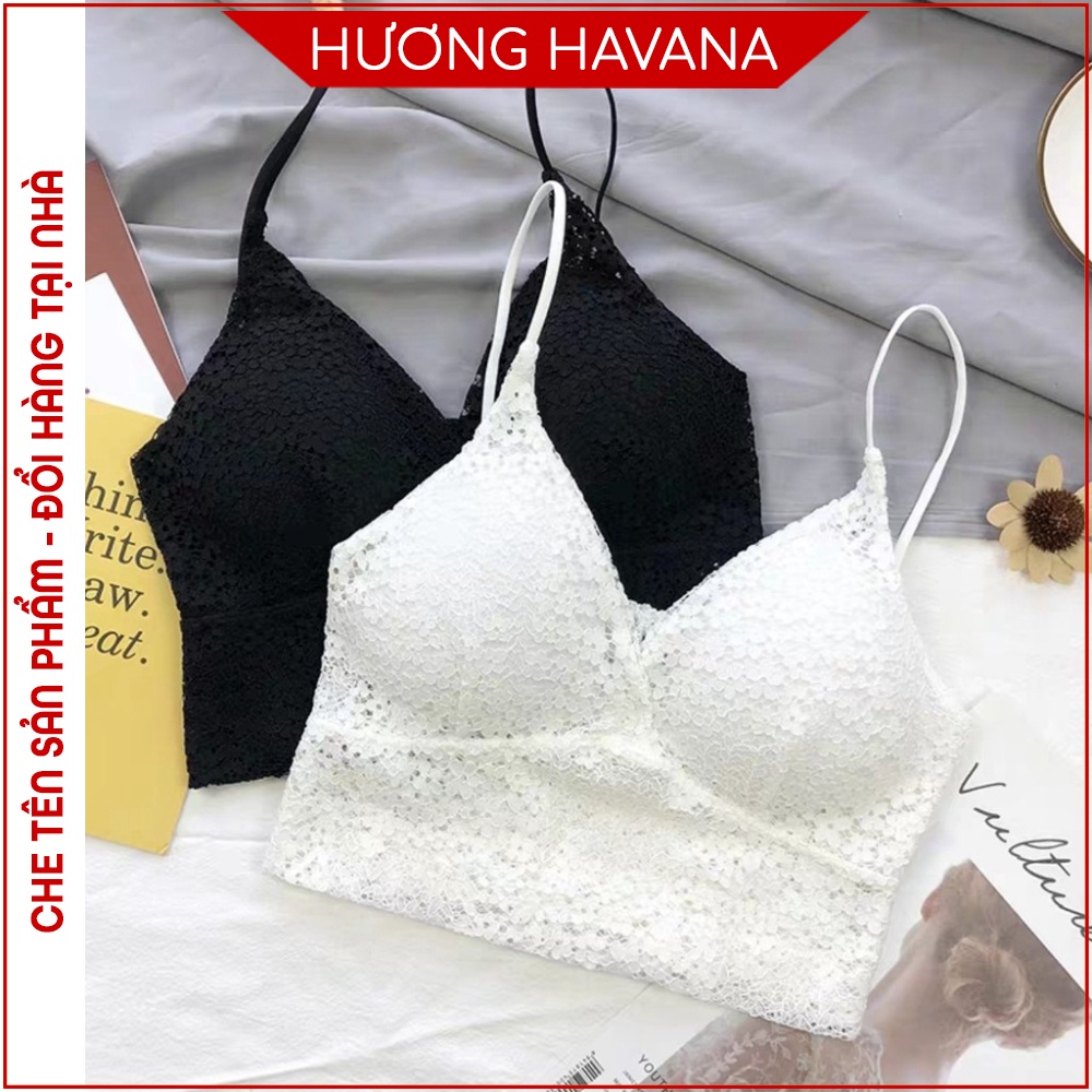 Áo bra croptop ren hoa gợi cảm dây mảnh FLA03