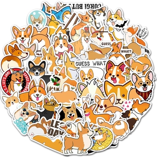 Bộ 50 Hình Dán Trang Trí Hình Chú Chó Corgi Dễ Thương