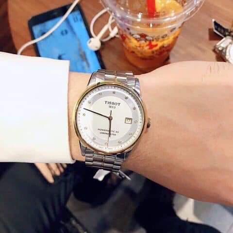 Đồng hồ nam Tissot T086.408.22.036.0.0- Máy Cơ trữ cót 80h - Đính Kim cương tự nhiên - Kính Sapphire