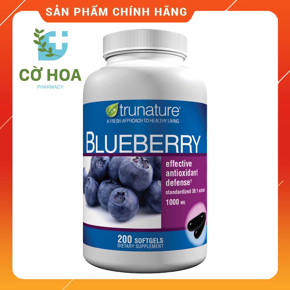 Viên chống Oxy hóa từ Việt Quất trunature Blueberry Extract 1000 mg - Hộp 200 viên