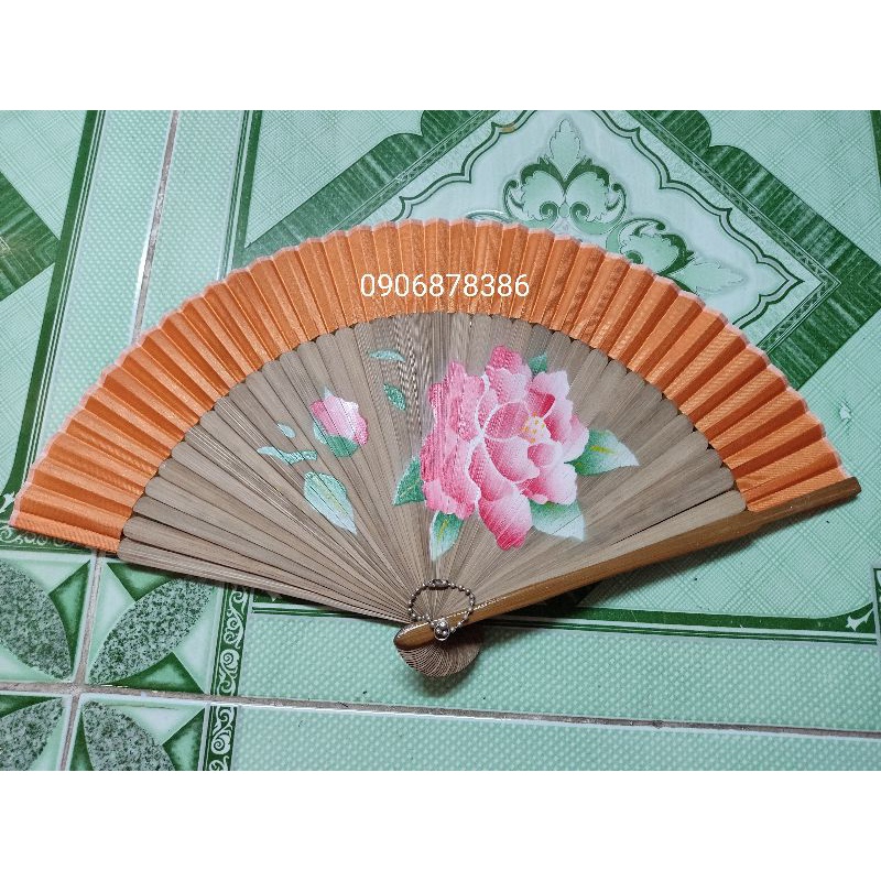 Quạt tre Nhật dây xích cầm tay siêu chắc bền dùng múa trang trí