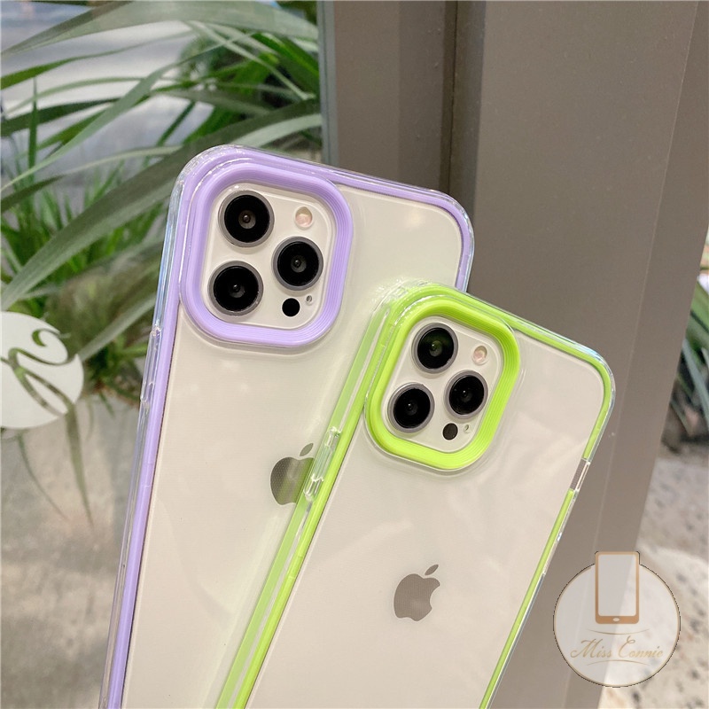 Ốp điện thoại silicone mềm trong suốt chống sốc màu kẹo 3 trong thích hợp cho iPhone 7 8 Plus 12 11 Pro Max XR XS Max X