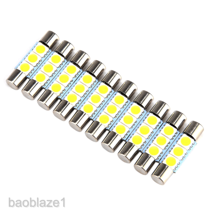 Set 10 Đèn Led 28mm - 31mm Cầu Chì 5050 3smd Gắn Gương Trang Điểm