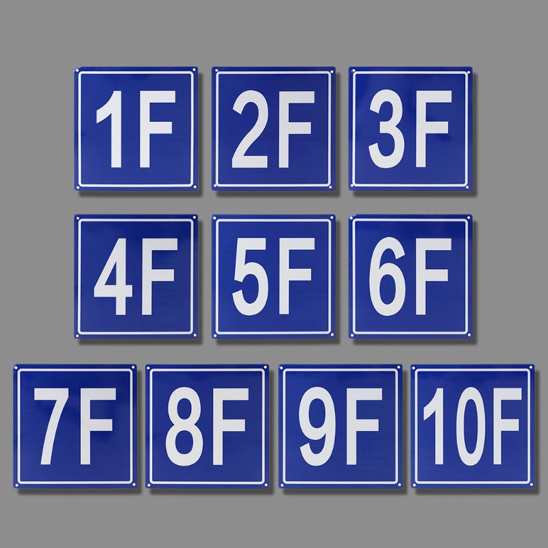 Biển Báo Sàn Nhà Bằng Nhôm 7 8 Inches 1F Đến 10F Chuyên Dùng Cho Trường Học / Văn Phòng