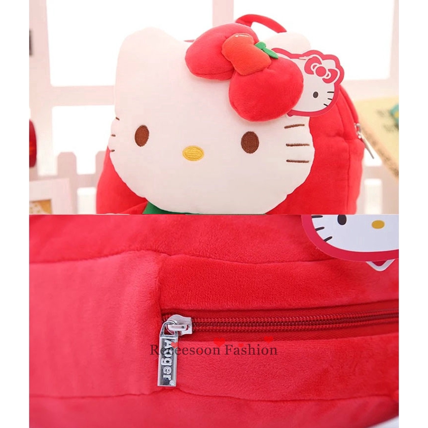 Balo vải nhung hình Hello Kitty cho bé