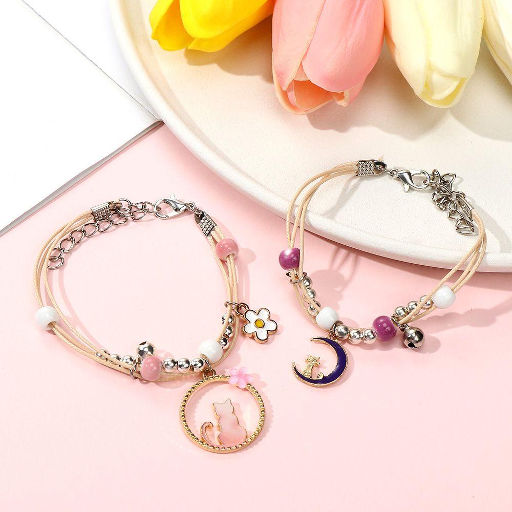 Vòng Tay Mặt Hình Mèo Sáng Tạo Thời Trang Cho Học Sinh