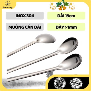 Muỗng inox cán dài - Muỗng uống cà phê, uống trà sữa, pha sữa, cán dài dễ sử dụng