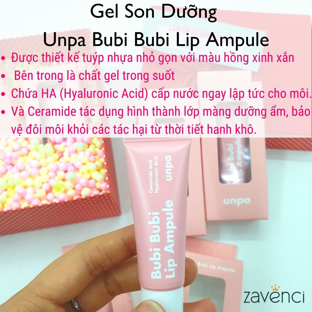 Tẩy Da Chết Môi UNPA Bubi Bubi Lip Sủi Bọt Thải Độc Môi Dạng Gel Chính Hãng Hàn Quốc (12ml)