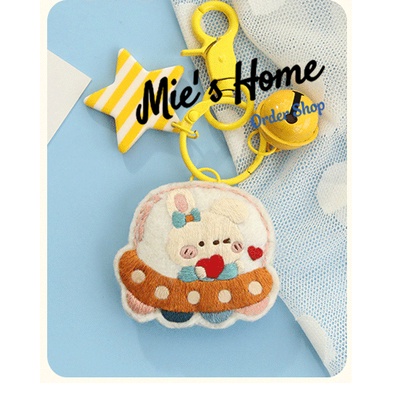 Làm thủ công thêu /diy keychain kit thêu/thủ công thêu bạn trai/quà tặng đôi /Bộ móc khóa kèm phụ kiện thêu MIE Handmade