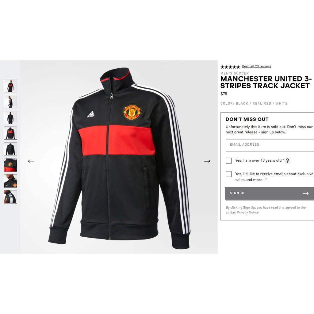 A1562 - Áo Adidas MANCHESTER UNITED 3-STRIPES TRACK JACKET, Hàng xuất xịn, chất nỉ cực đẹp