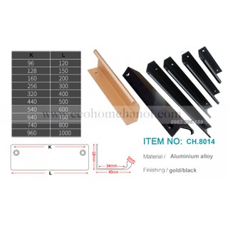 (Có video) Tay nắm cửa tủ dạng chữ L kẹp mép- Tay co cong mép đẹp CH8014 (Có ảnh thật)