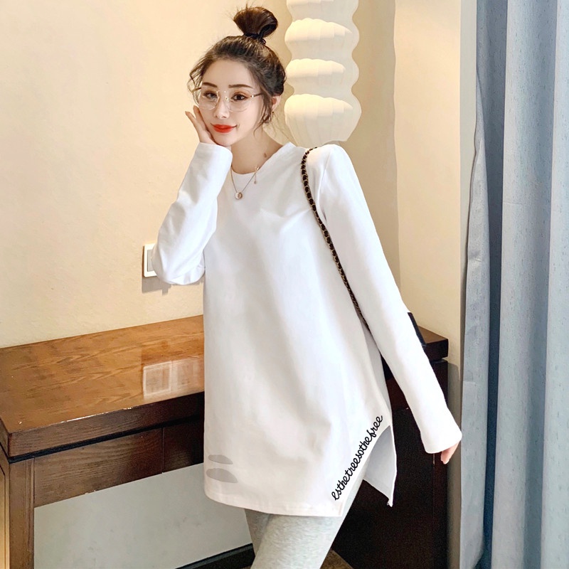 NRVP Áo Thun Nữ Tay Dài 100% Cotton Thời Trang Hàn Quốc
