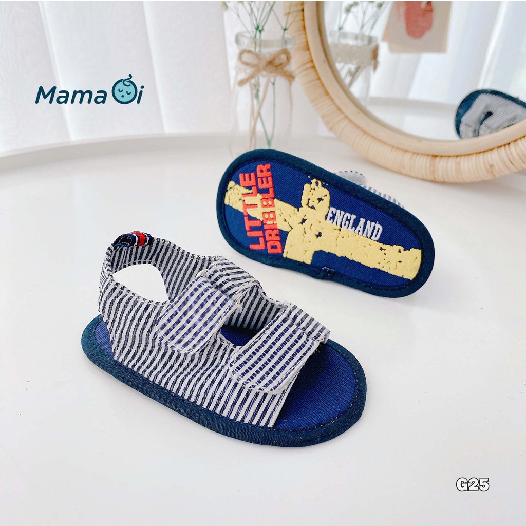 G25 Giày sandal cho bé dép quai hậu tập đi vải xanh nhẹ đáng yêu mềm mại cho bé của Mama ơi - Thời trang cho bé