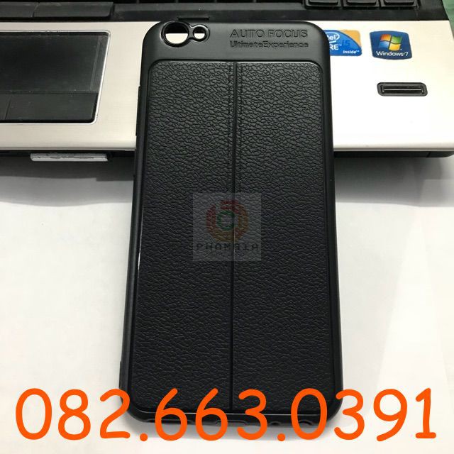 Ốp lưng đen giả da dành cho Vivo V5 siêu dẻo siêu bền