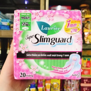 BĂNG VỆ SINH LAURIER SUPER SLIMGUARD HƯƠNG ANH ĐÀO 22,5CM - 20 MIẾNG