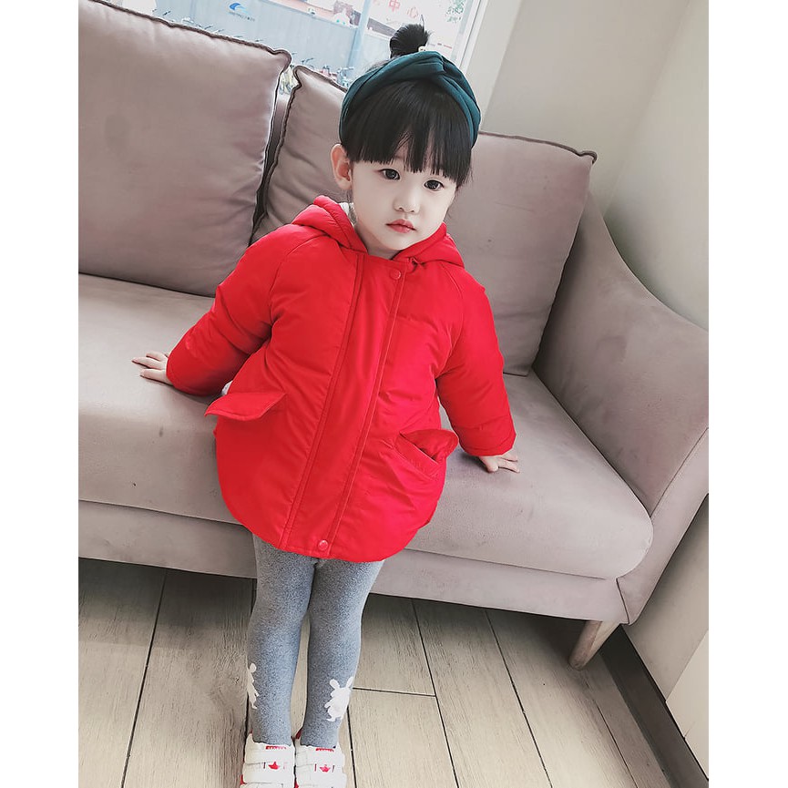 Áo khoác lót lông cho bé gái siêu xinh phong cách Hàn quốc