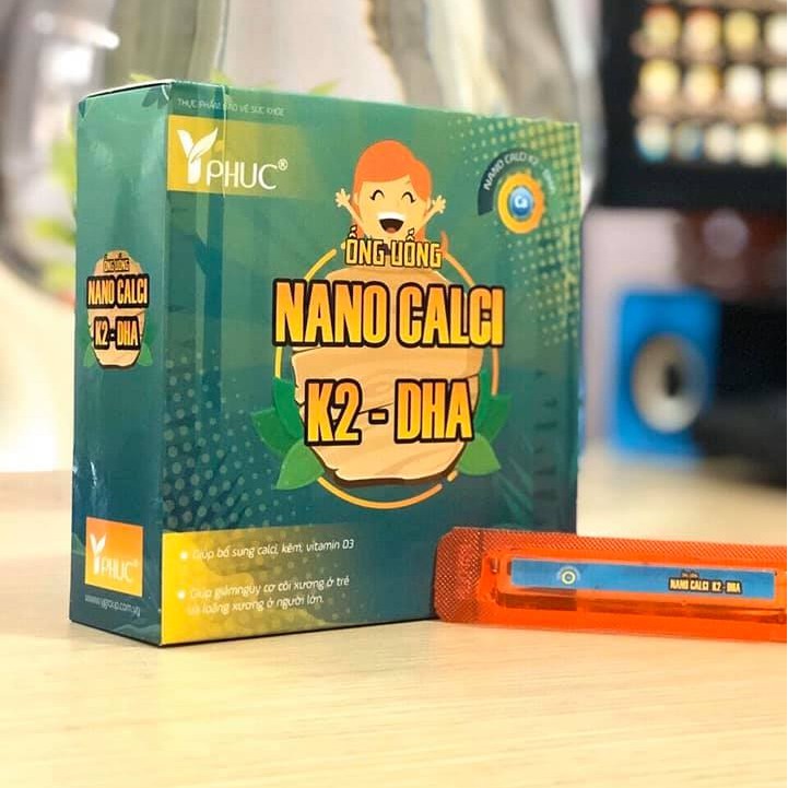 Ống uống nano Calci K2 – DHA Y phúc – Hỗ trợ tăng chiều cao cho trẻ, giảm loãng xương (10 ống)