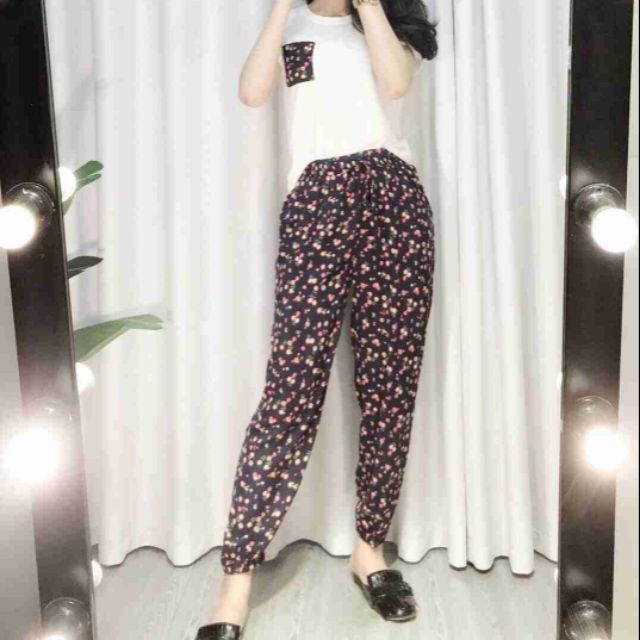 Bộ áo cotton quần alibaba