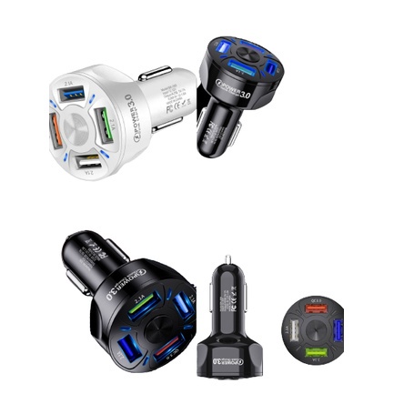 Tẩu Sạc Trên Xe Hơi 4 Cổng Loại Xạc nhanh CAO CẤP 2.1A QC 3.0 (TS1)