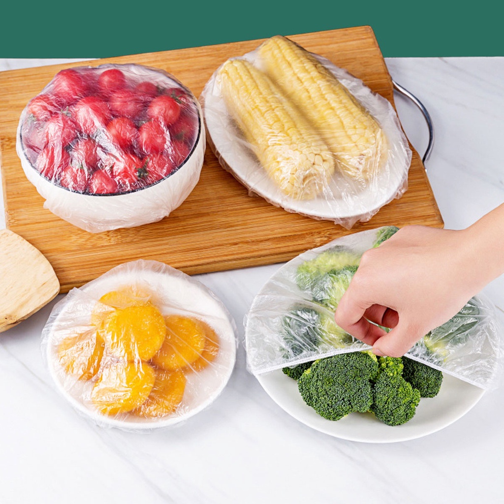 Bộ 100 Túi Màng Bọc Thực Phẩm PE An Toàn Túi Gấu Có Chun Bọc Đồ Ăn Co Giãn Siêu Dai Cao Cấp Hãng Amalife