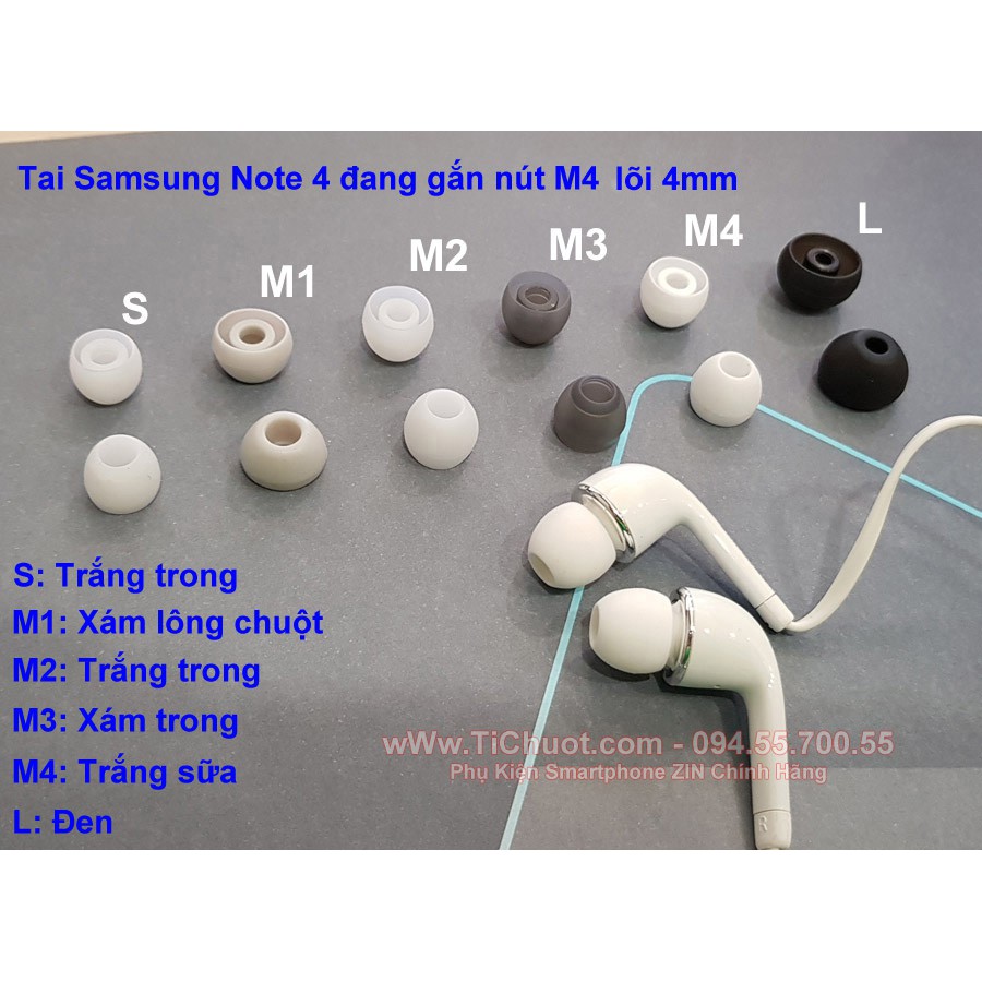 Nút Cao Su lõi 4mm Bọc Tai Nghe inear (Tip lõi 4 ly)