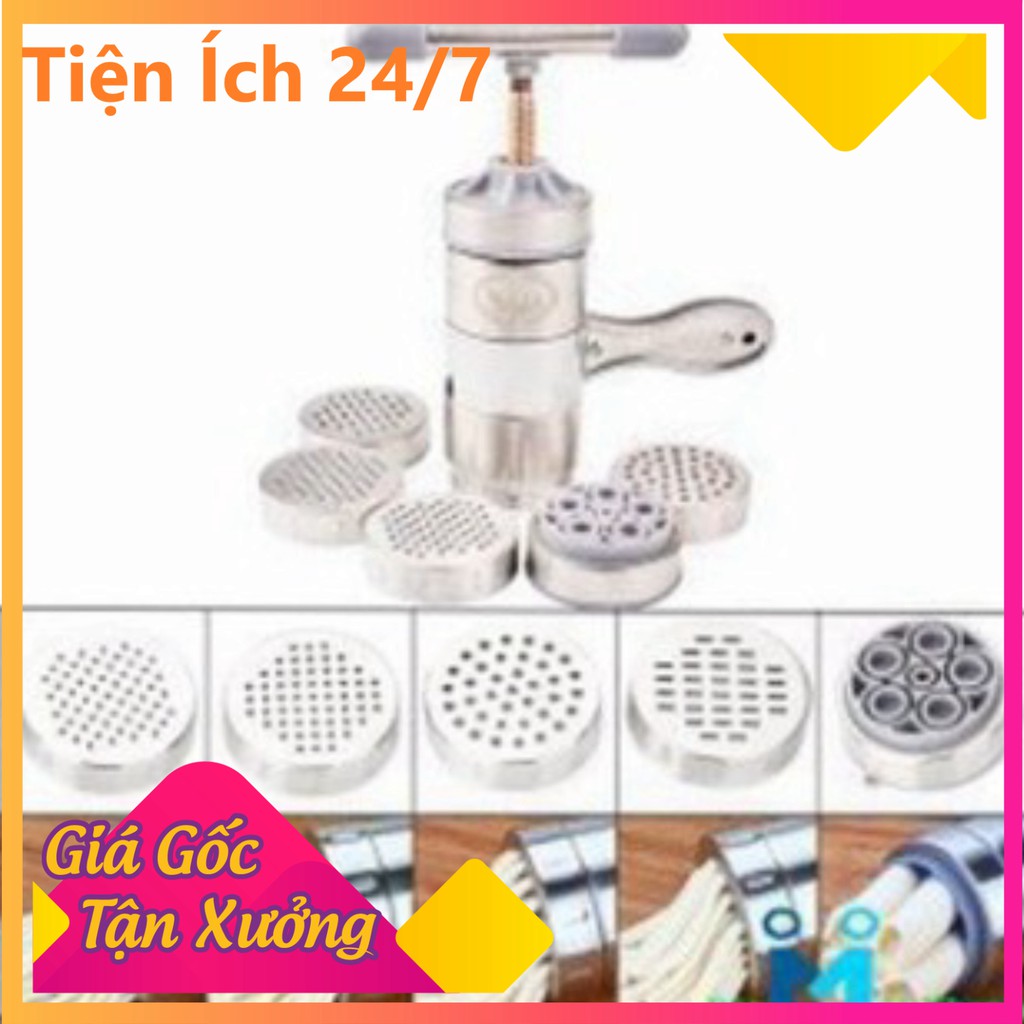 Máy Làm Bún, Mỳ Tươi Tại Nhà Bằng Inox, Tặng Kèm Bộ 5 Size Bún - [Tiện Ích 24/7]