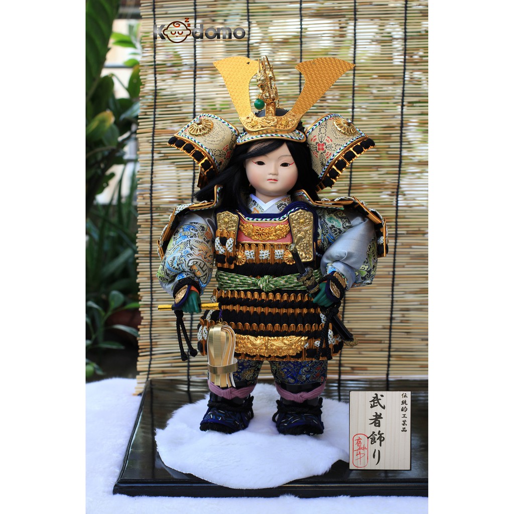 Búp bê Samurai , búp bê Nhật Bản .  6D XÁM ĐEN